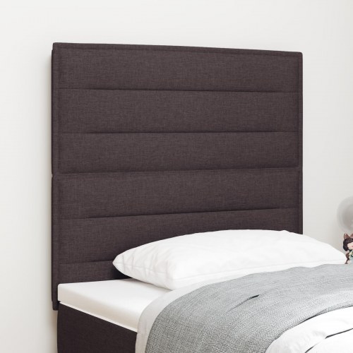 LED-sengegavl mørk brun 80 cm - stof