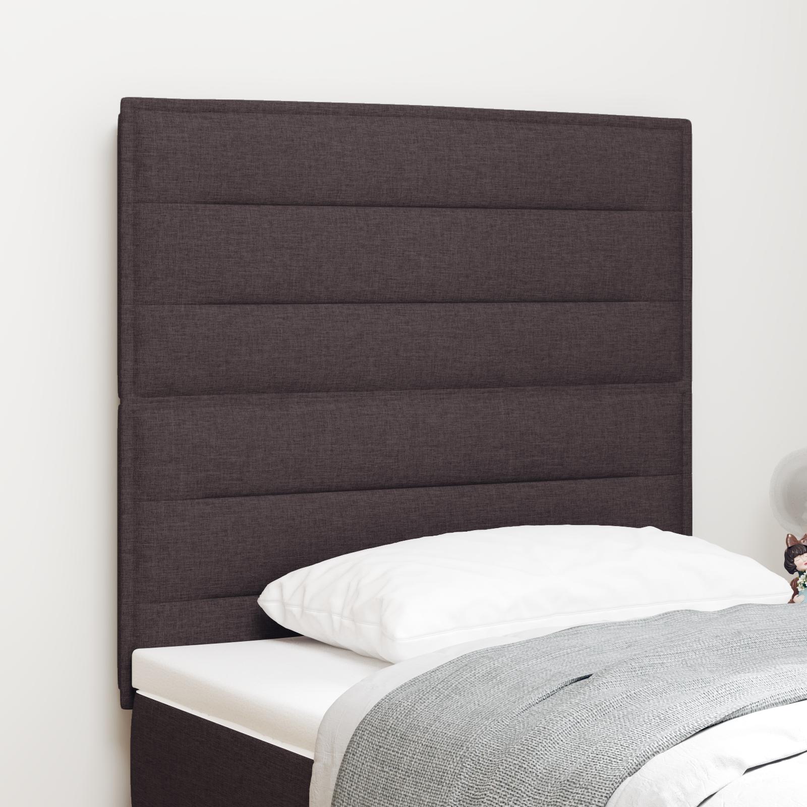 LED-sengegavl mørk brun 80 cm - stof