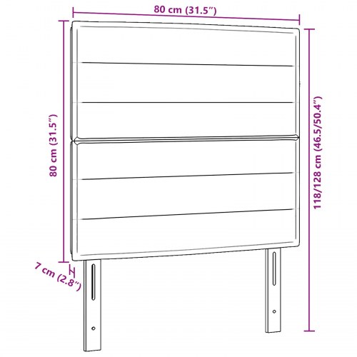 LED-sengegavl i stof - gråbrun 80 cm