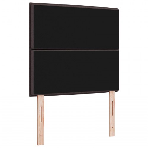 LED-sengegavl mørk brun 90 cm - stof