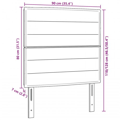 LED-sengegavl mørk brun 90 cm - stof