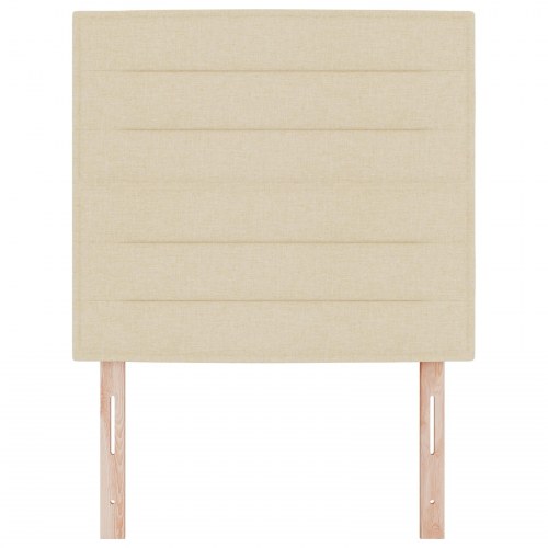 LED-sengegavl i stof med RGB LED-lys - creme, 90 cm