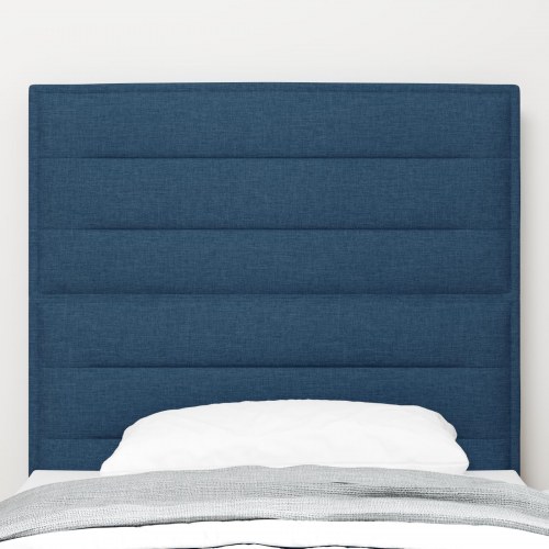 LED-sengegavl blå 90 cm i stof