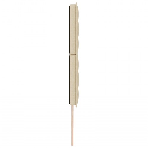 LED-sengegavl i creme stof - 180 cm