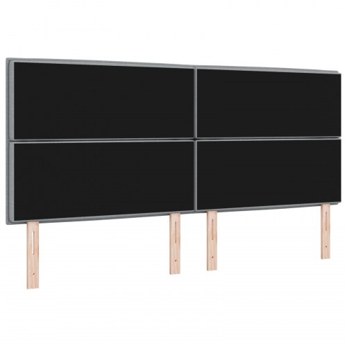 LED-sengegavl i stof - lysegrå, 200 cm