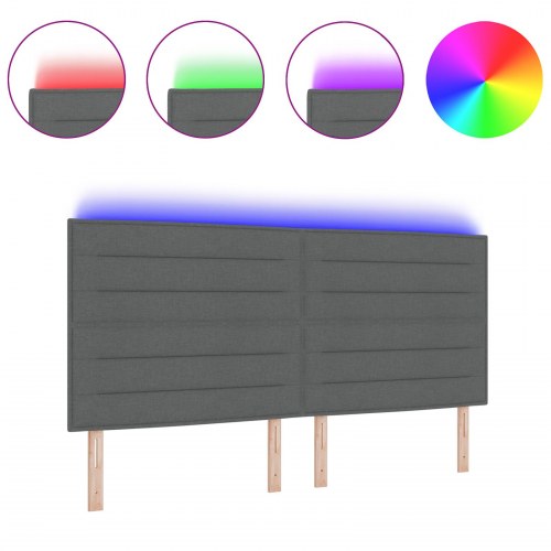 LED-sengegavl i stof - mørkegrå, 200 cm