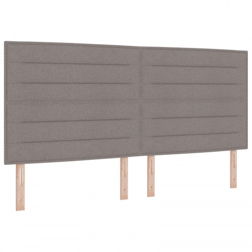 LED-sengegavl i gråbrun stof - 200 cm