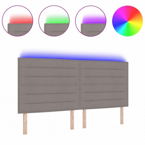 LED-sengegavl i gråbrun stof - 200 cm