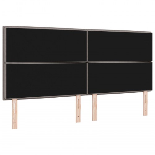 LED-sengegavl i gråbrun stof - 200 cm