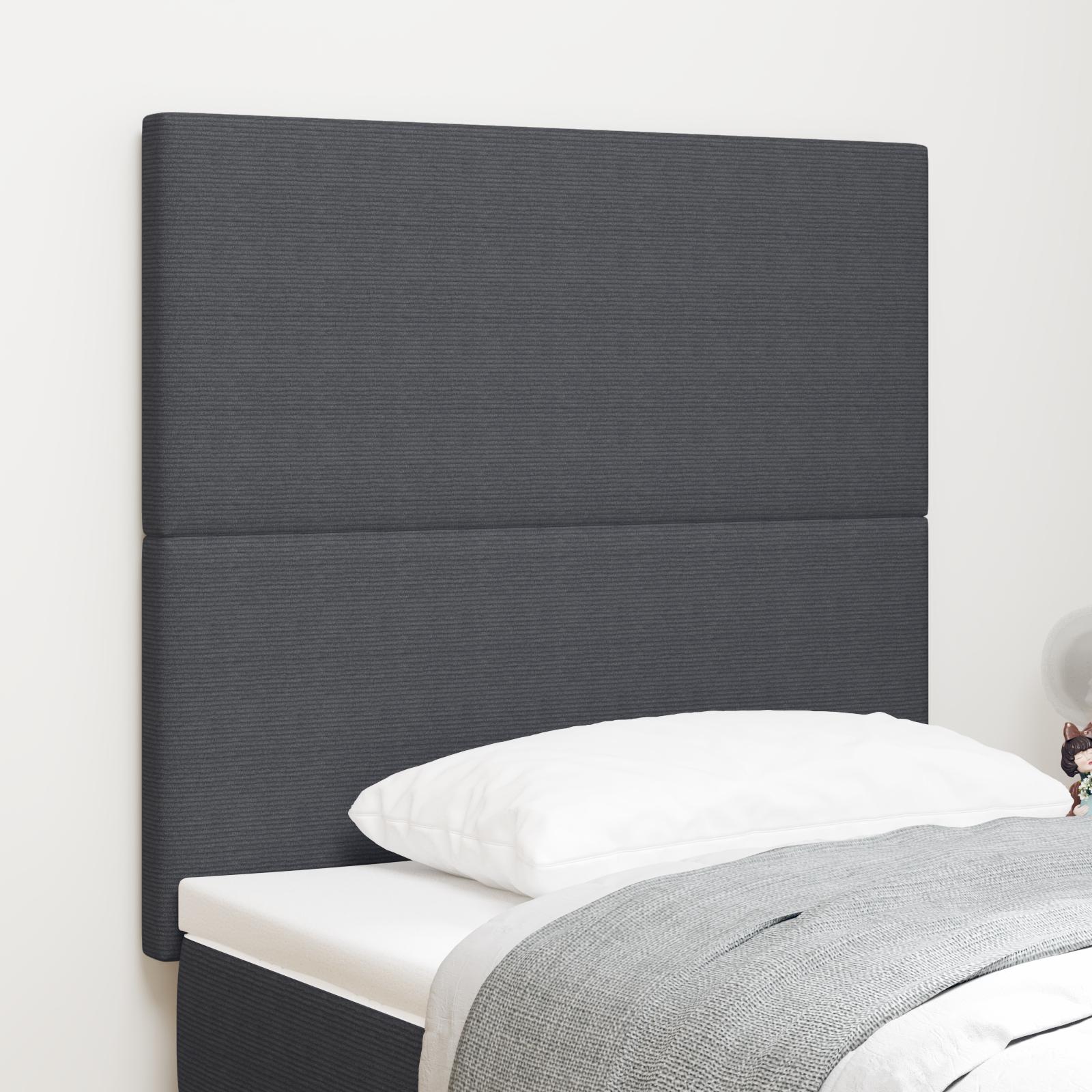 LED sengegavl med LED -strimmellys MÃ¸rkegrÃ¥ 80 cm Stof