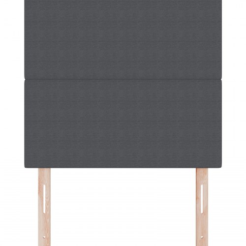 LED-sengegavl mørkegrå 90 cm i velourstof