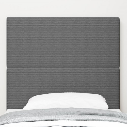 LED-sengegavl i lysegrå velour - 100 cm