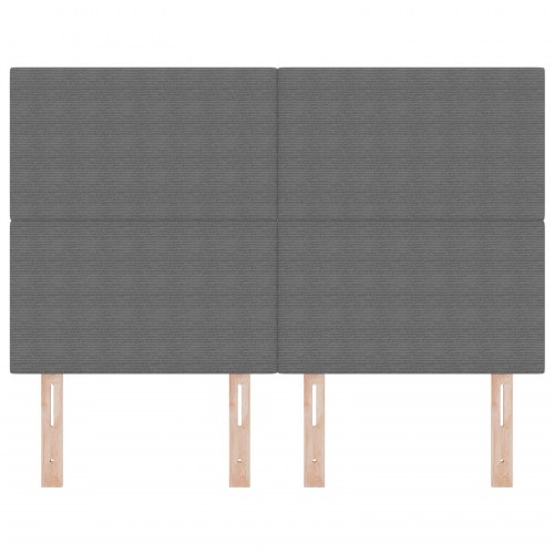 LED-sengegavl i lysegrå velourstof - 144 cm