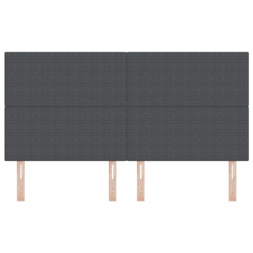 LED-sengegavl i velourstof - mørkegrå 180 cm