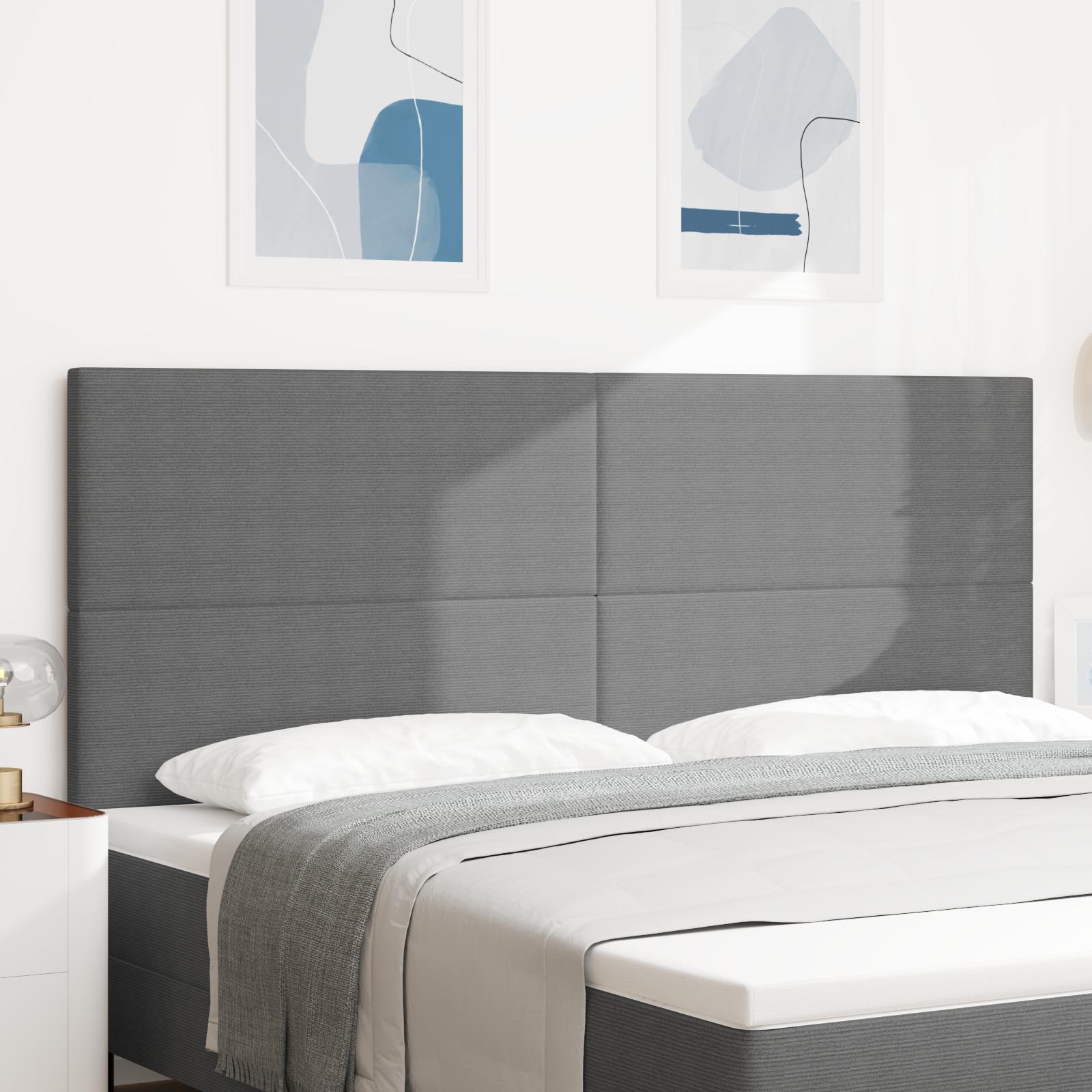 LED sengegavl med RGB-lys - lysegrå velour, 200 cm