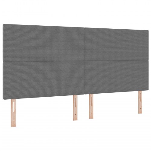 LED-sengegavl i velourstof - lysegrå 200 cm
