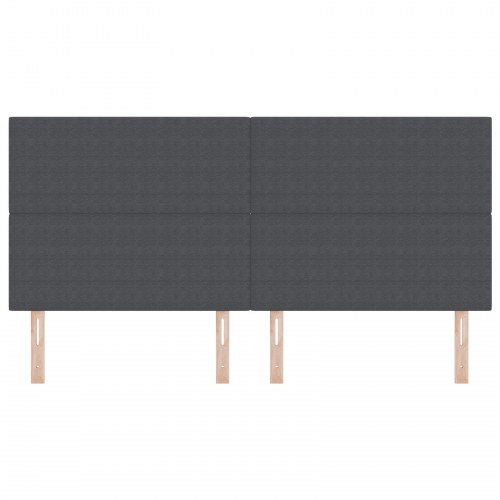 LED-sengegavl i velourstof - mørkegrå, 200 cm
