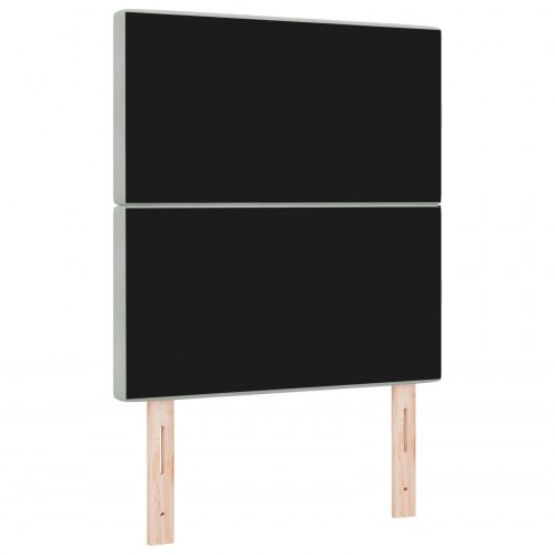 LED-sengegavl med RGB-lysstrimler 80 cm - lysegrå fløjl