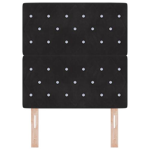 LED Headboard Sort 80 cm Velour&& Headboard Krystal Knap Tufted Sort 160 cm Velour