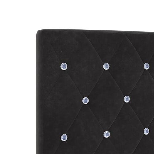LED Headboard Sort 80 cm Velour&& Headboard Krystal Knap Tufted Sort 160 cm Velour