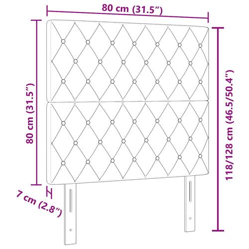 LED Headboard Sort 80 cm Velour&& Headboard Krystal Knap Tufted Sort 160 cm Velour
