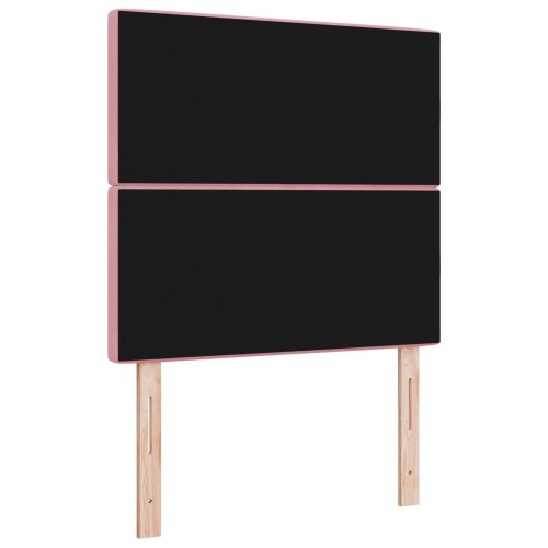 LED-sengegavl med RGB LED-lys - lyserød, 90 cm, fløjl