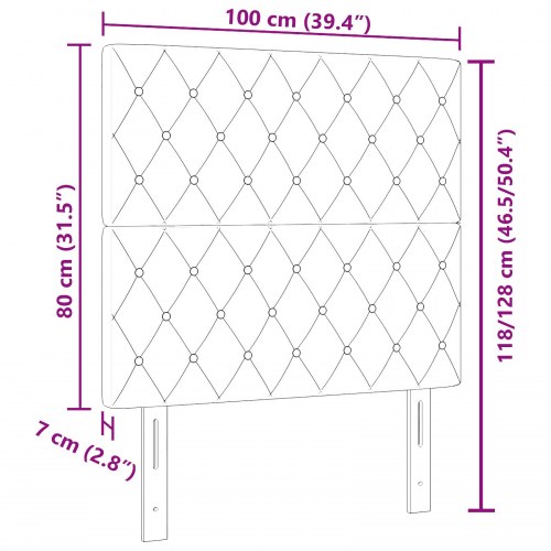 LED-sengegavl mørk blå 100 cm - fløjl