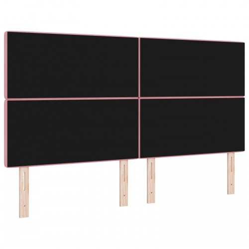 LED sengegavl i fløjl med RGB LED-lysstrimler 180 cm - lyserød