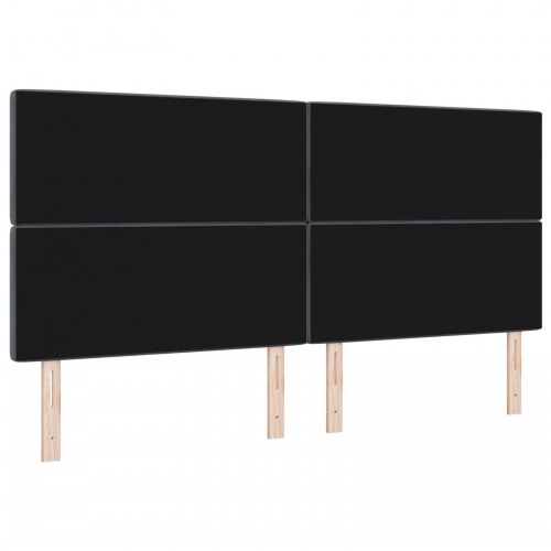 LED-sengegavl i fløjl - mørkegrå, 200 cm