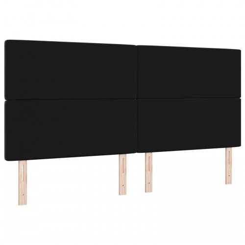 LED-sengegavl i sort fløjl - 200 cm
