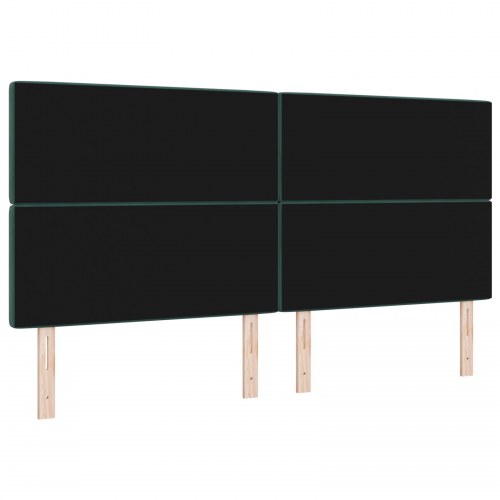 LED-sengegavl i mørkegrøn fløjl - 200 cm