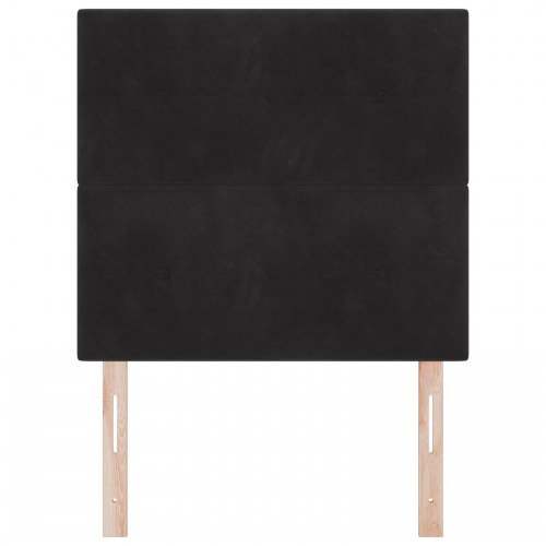 LED-sengegavl 90 cm i fløjl - sort