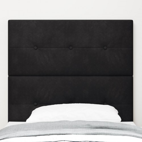 LED-sengegavl med RGB-lys - sort, 100 cm, fløjl