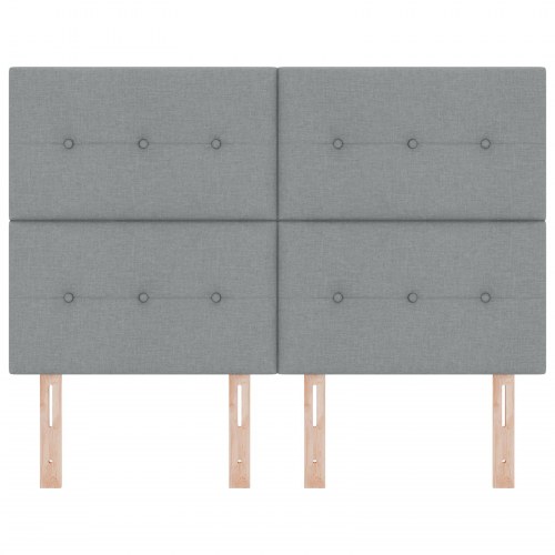LED-sengegavl i stof - lysegrå 160 cm