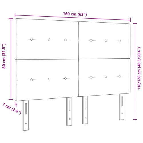 LED-sengegavl i stof - lysegrå 160 cm