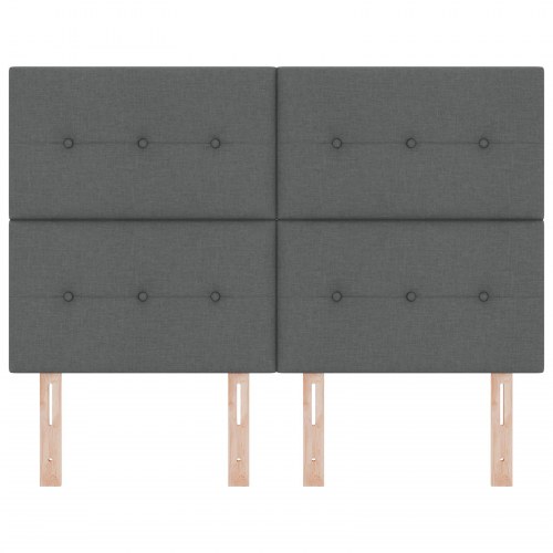LED-sengegavl i stof - mørkegrå, 160 cm