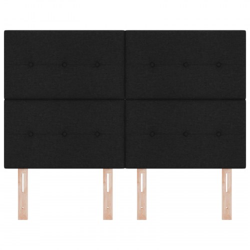 LED-sengegavl i sort polyester - 160 cm