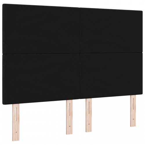 LED-sengegavl i sort polyester - 160 cm