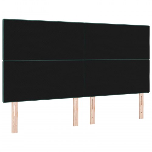 LED-sengegavl i fløjl - grøn 180 x 7 x 128 cm