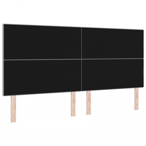 LED-sengegavl i lysegrå stof - 200 cm