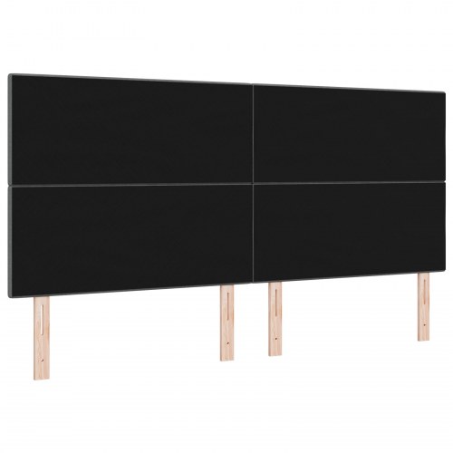 LED-sengegavl i stof - mørkegrå 200 x 7 x 128 cm