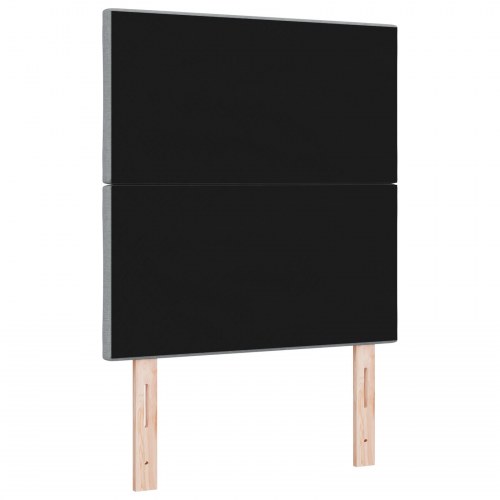 LED-sengegavl i stof - lysegrå, 80 cm