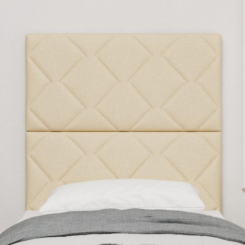 LED-sengegavl creme stof 80 x 7 x 128 cm