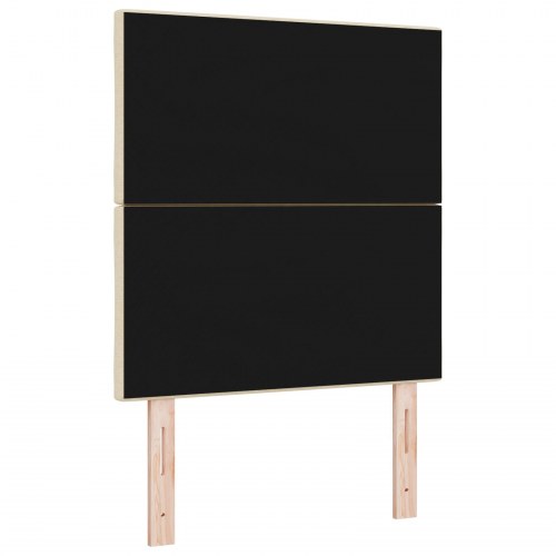 LED-sengegavl creme stof 80 x 7 x 128 cm