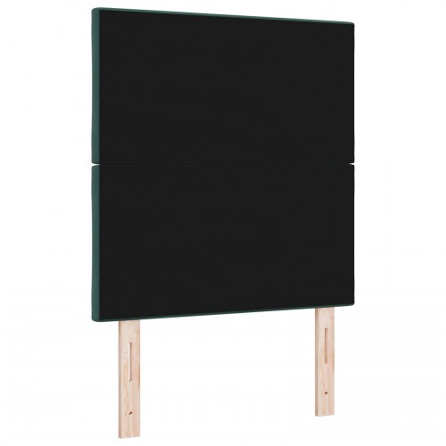 LED-sengegavl mørkegrøn 80 cm i fløjl