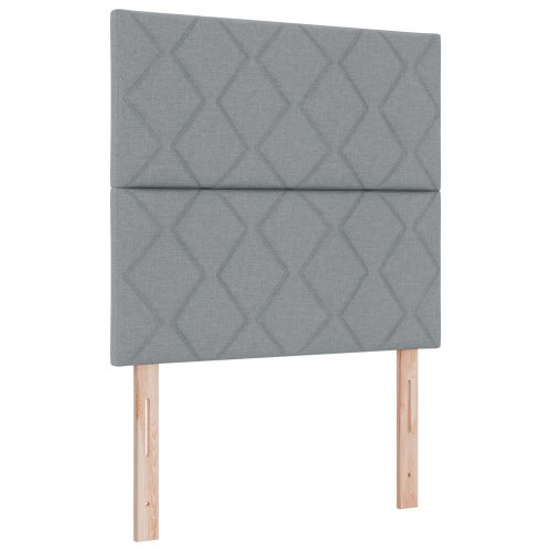 LED-sengegavl lysegrå 90 cm - stof