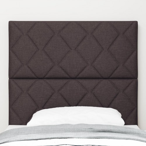 LED-sengegavl i brun stof - 100 x 7 x 128 cm