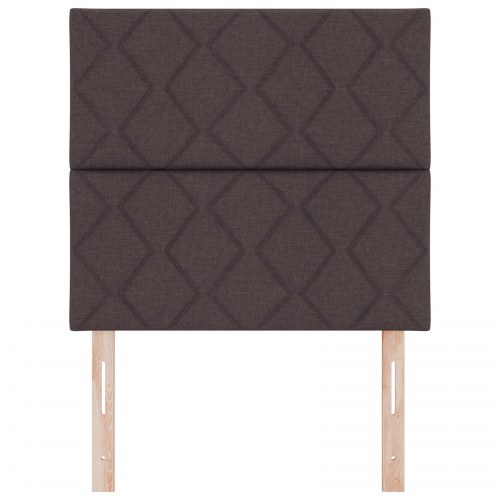 LED-sengegavl i brun stof - 100 x 7 x 128 cm