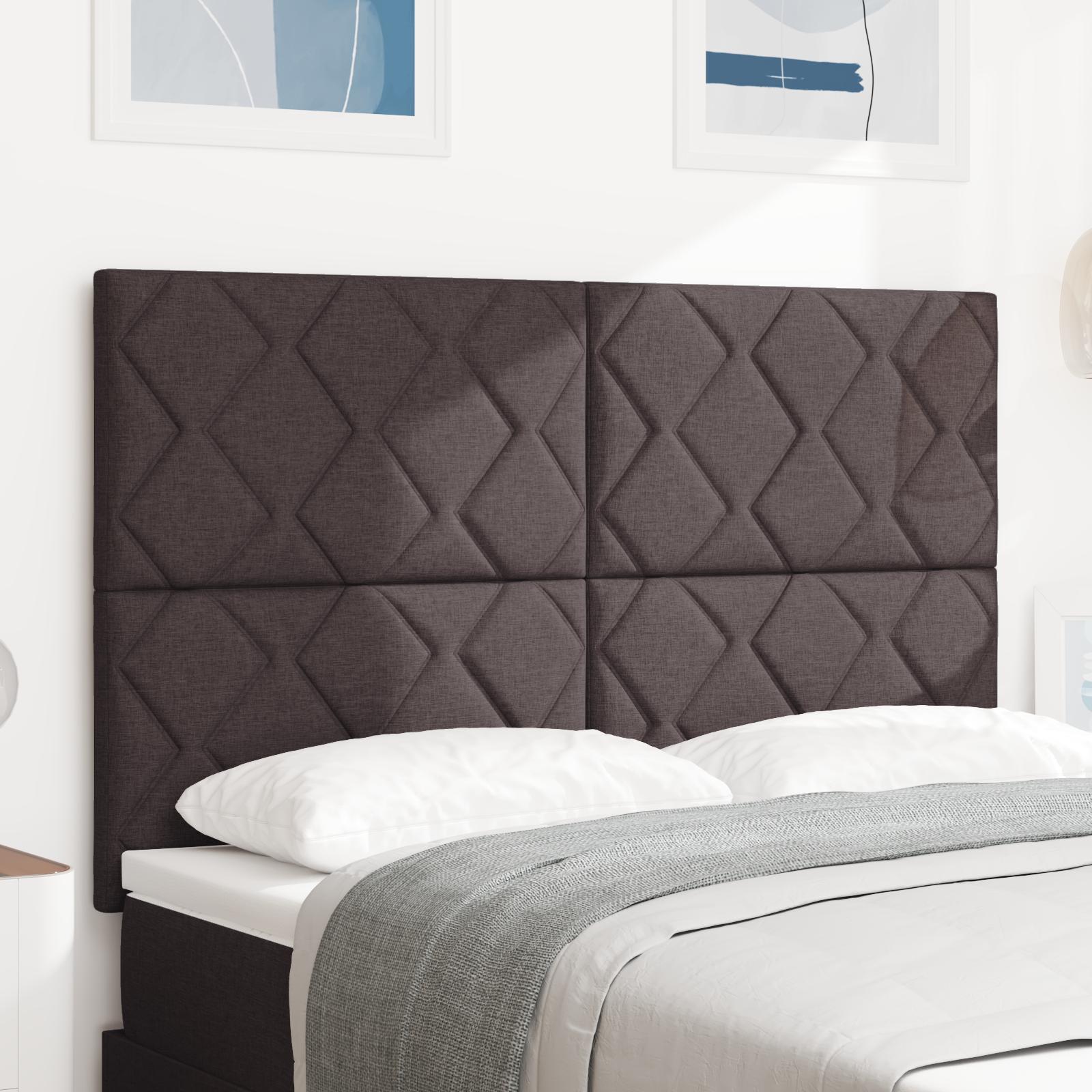 vidaXL LED sengegavl Lysegrå 144 cm Stof