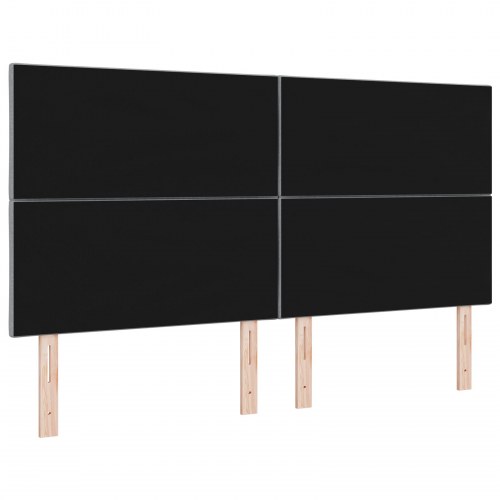LED-sengegavl lysegrå stof - 180 x 7 x 128 cm